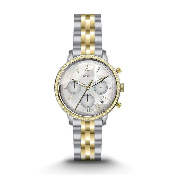 Fossil Dress Silver And Gold Watch