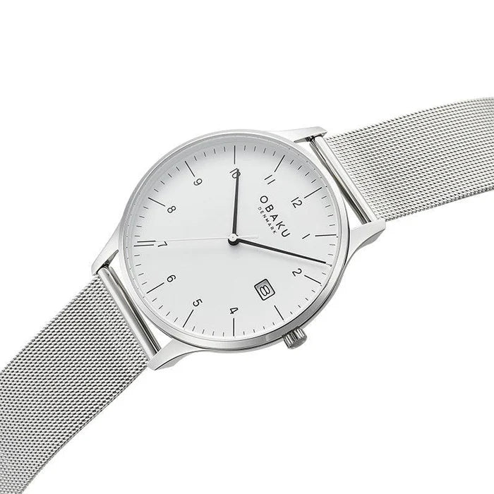 Obaku Men`s Chia Steel - White Dial Stainless Steel Watch