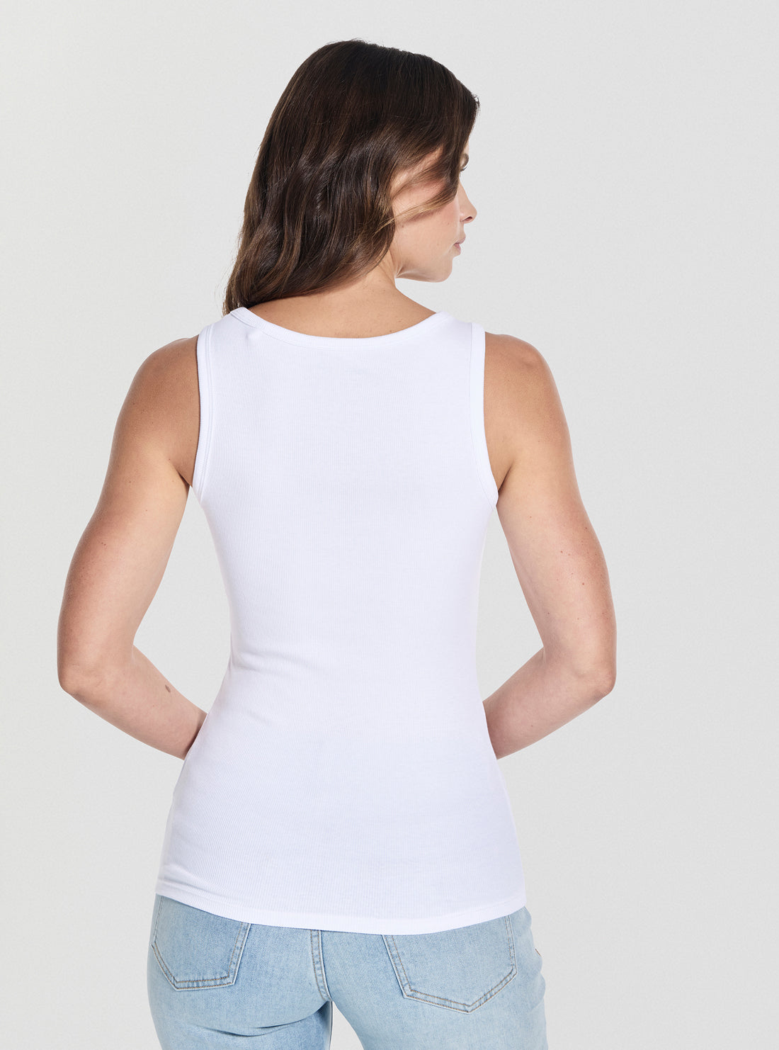 Guess Womens Embellished Tank Top In White