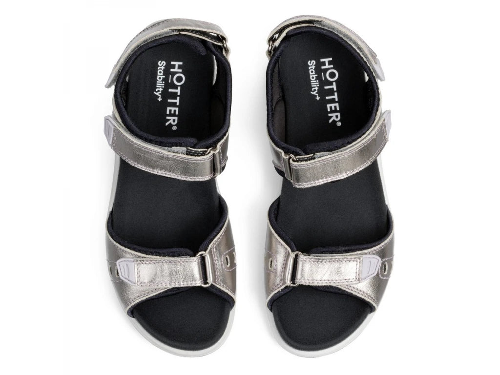 Hotter Womens Walk II Shoes In Silver