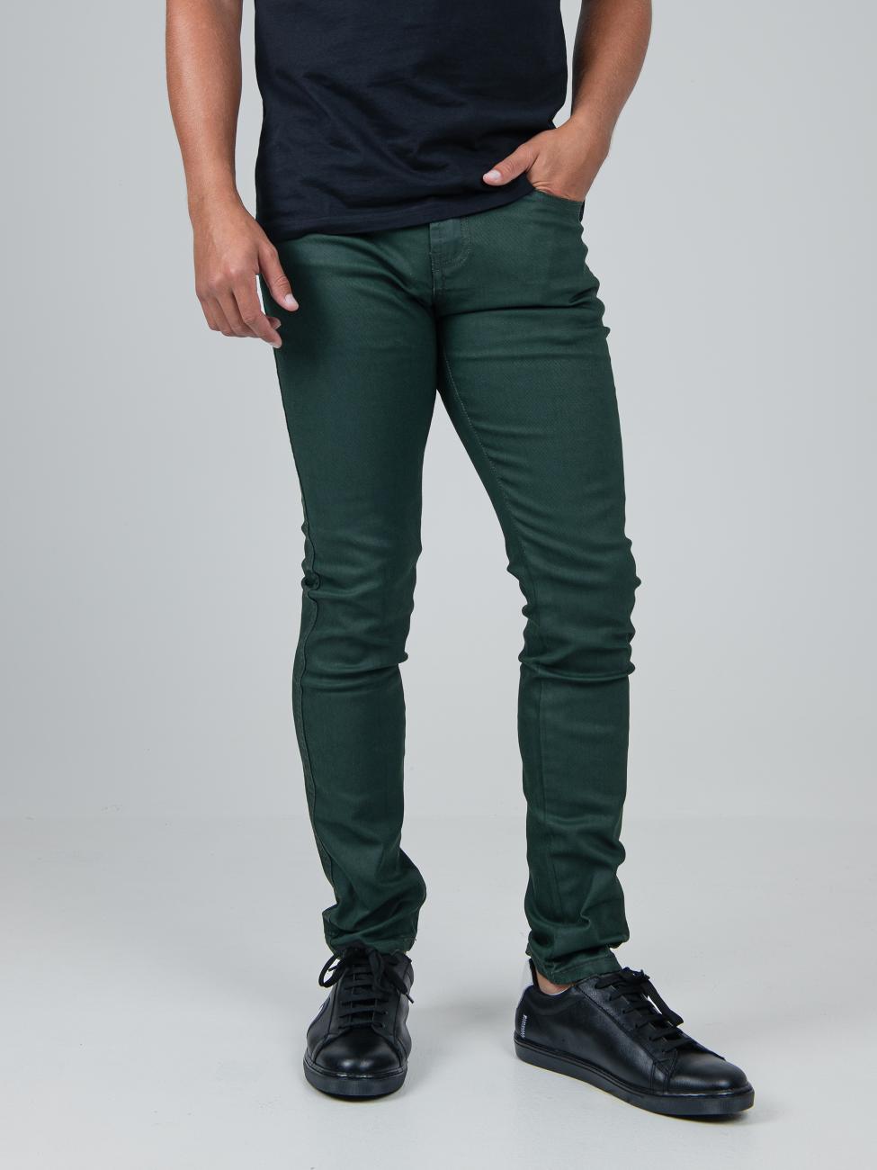Ben Sherman Mens Wax Coated Jeans In Armay Green