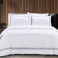 Egyptian Cotton T400 Giorigo Duvet Cover White/Grey