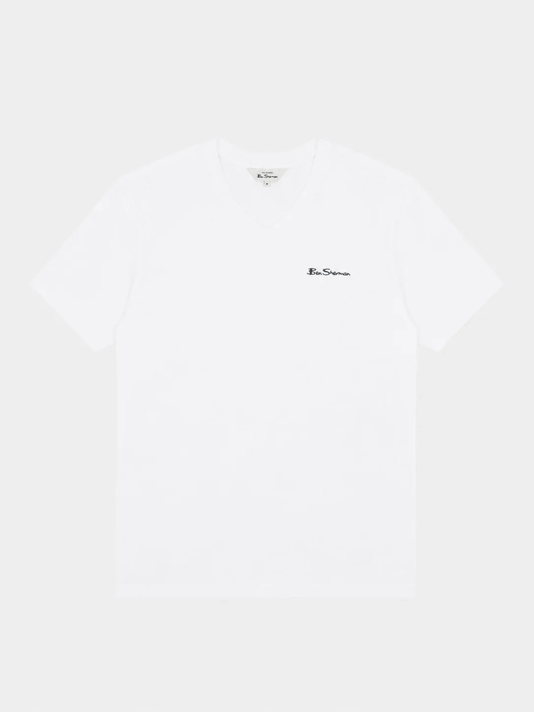 Ben Sherman Mens Essential V-Neck T-Shirt In White