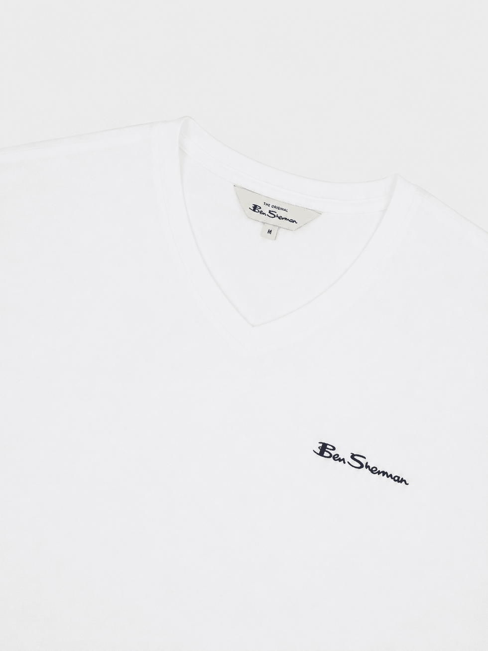 Ben Sherman Mens Essential V-Neck T-Shirt In White
