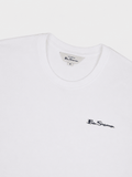 Ben Sherman Mens Essential Long Sleeve Crew T-Shirt In White