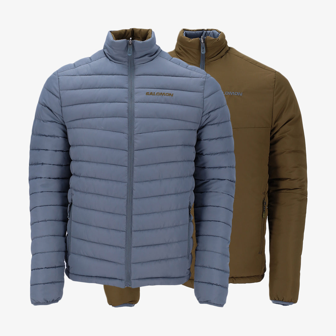 Salomon Mens Agenta Reversible Jacket In Basalt/Dark Olive
