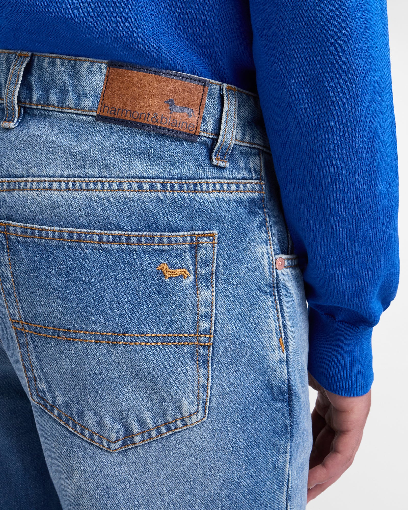 Harmont & Blaine Mens 5 Pocket Basic Regular Jeans In Blue