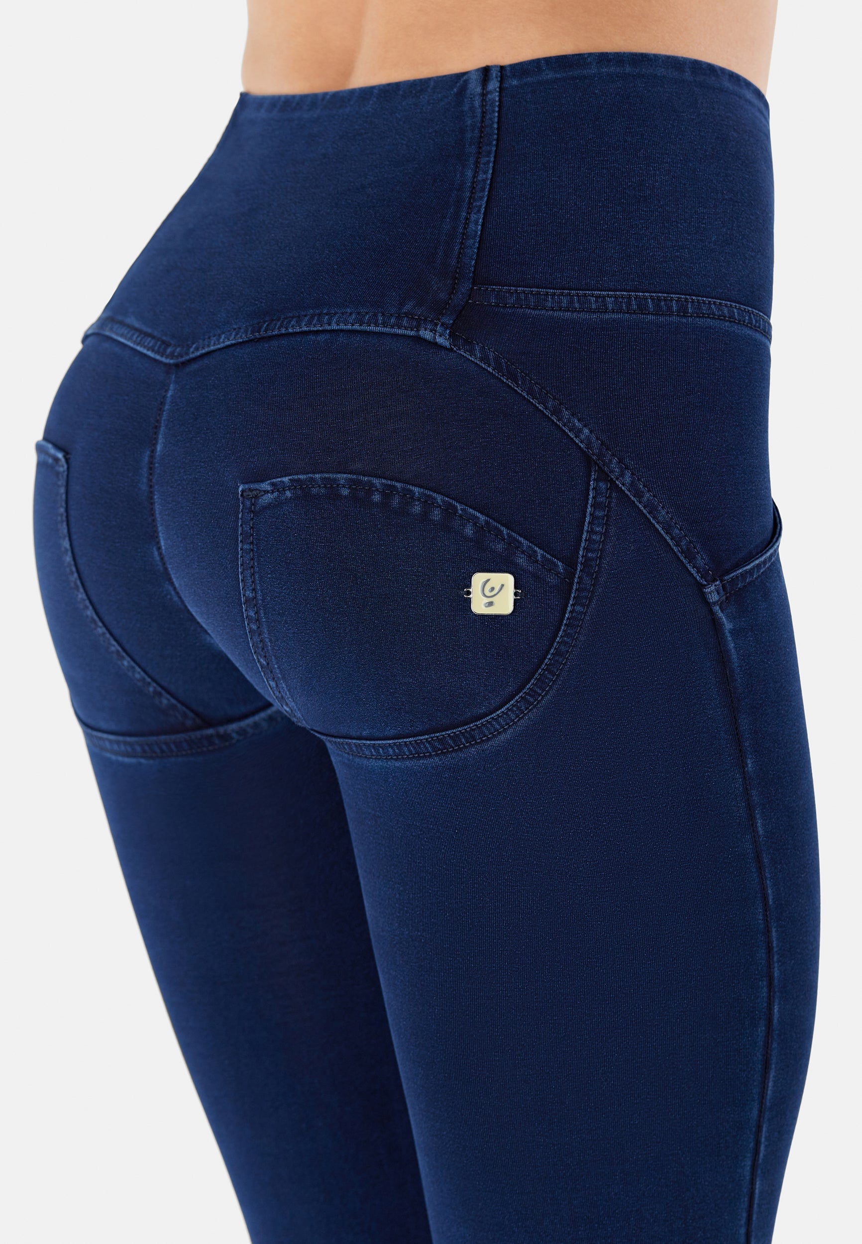 Freddy Womens High Rise With Button Job Jeans In Dark Navy