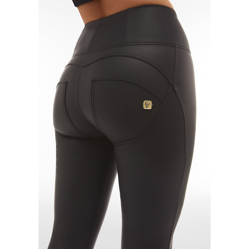 Freddy Womens High Waist Cropped Eco Leather Pants In Black