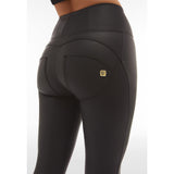 Freddy Womens High Waist Cropped Eco Leather Pants In Black