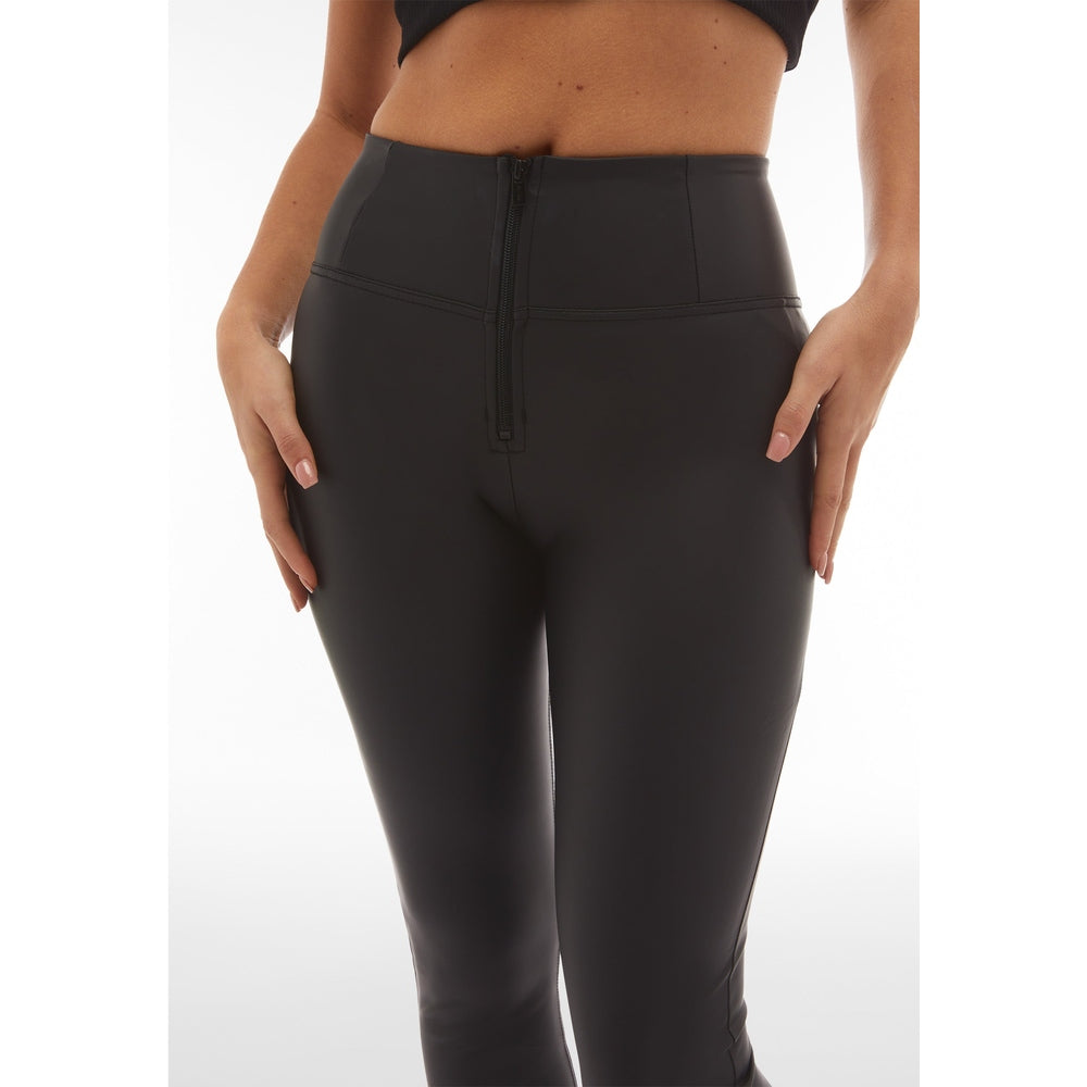 Freddy Womens High Waist Cropped Eco Leather Pants In Black