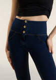 Freddy Womens Wrup Hi-Rise Jeans With Buttons In Blue