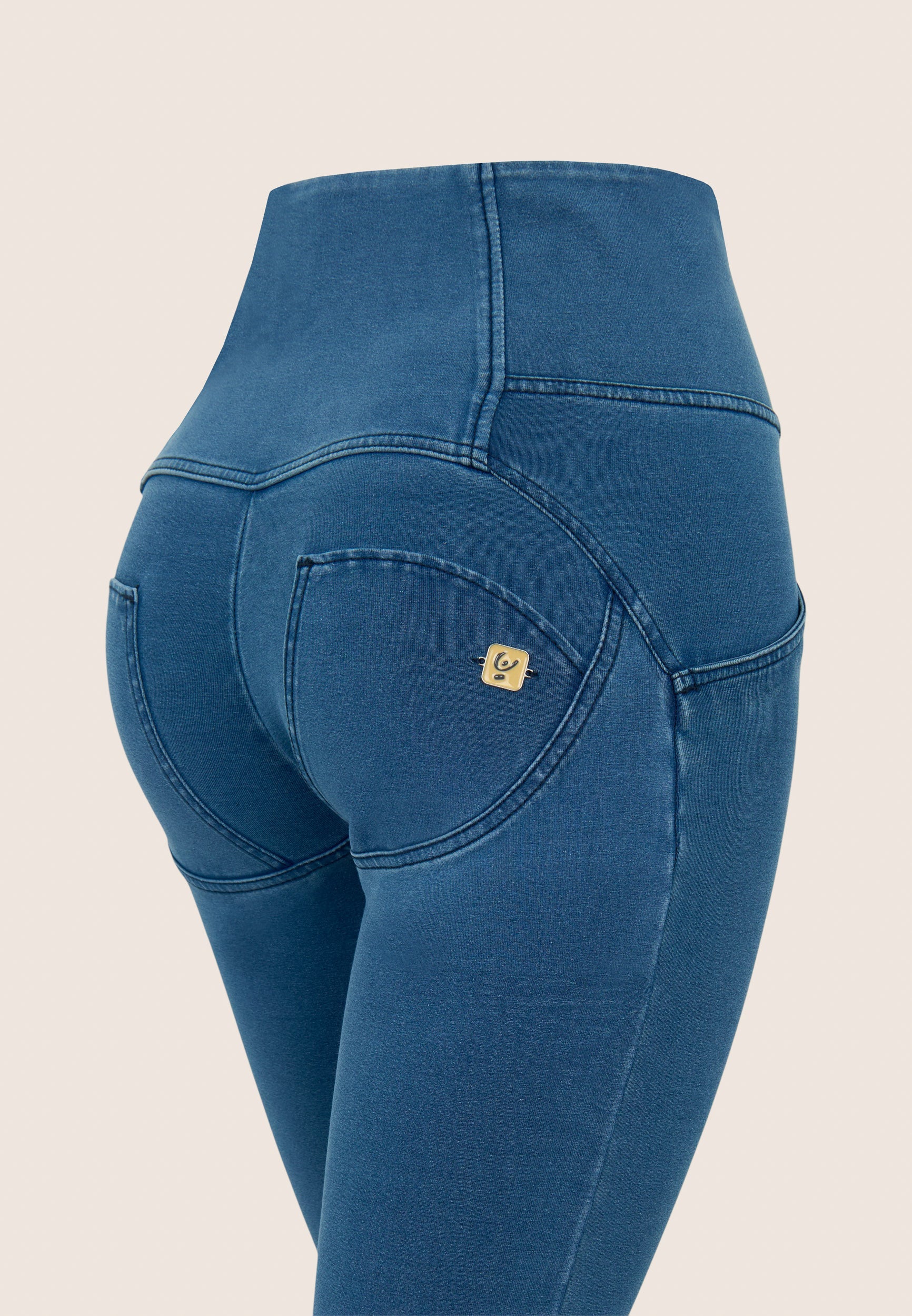 Freddy Womens High Rise With Button J4B Jeans In Light Blue