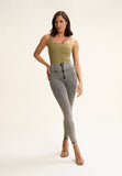 Freddy Womens High Waist Skinny J3N Jeans In Light Grey