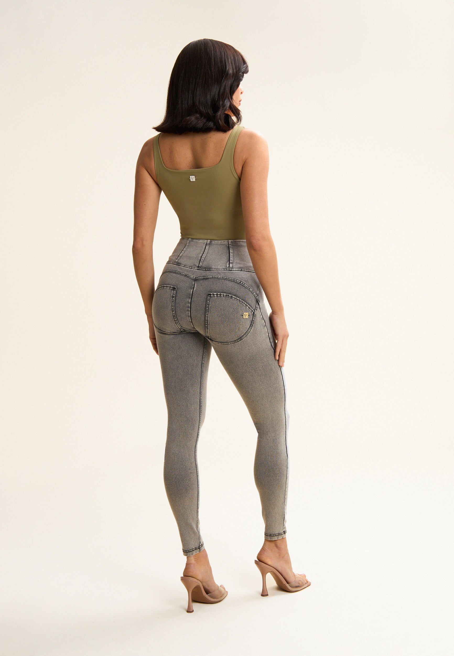 Freddy Womens High Waist Skinny J3N Jeans In Light Grey