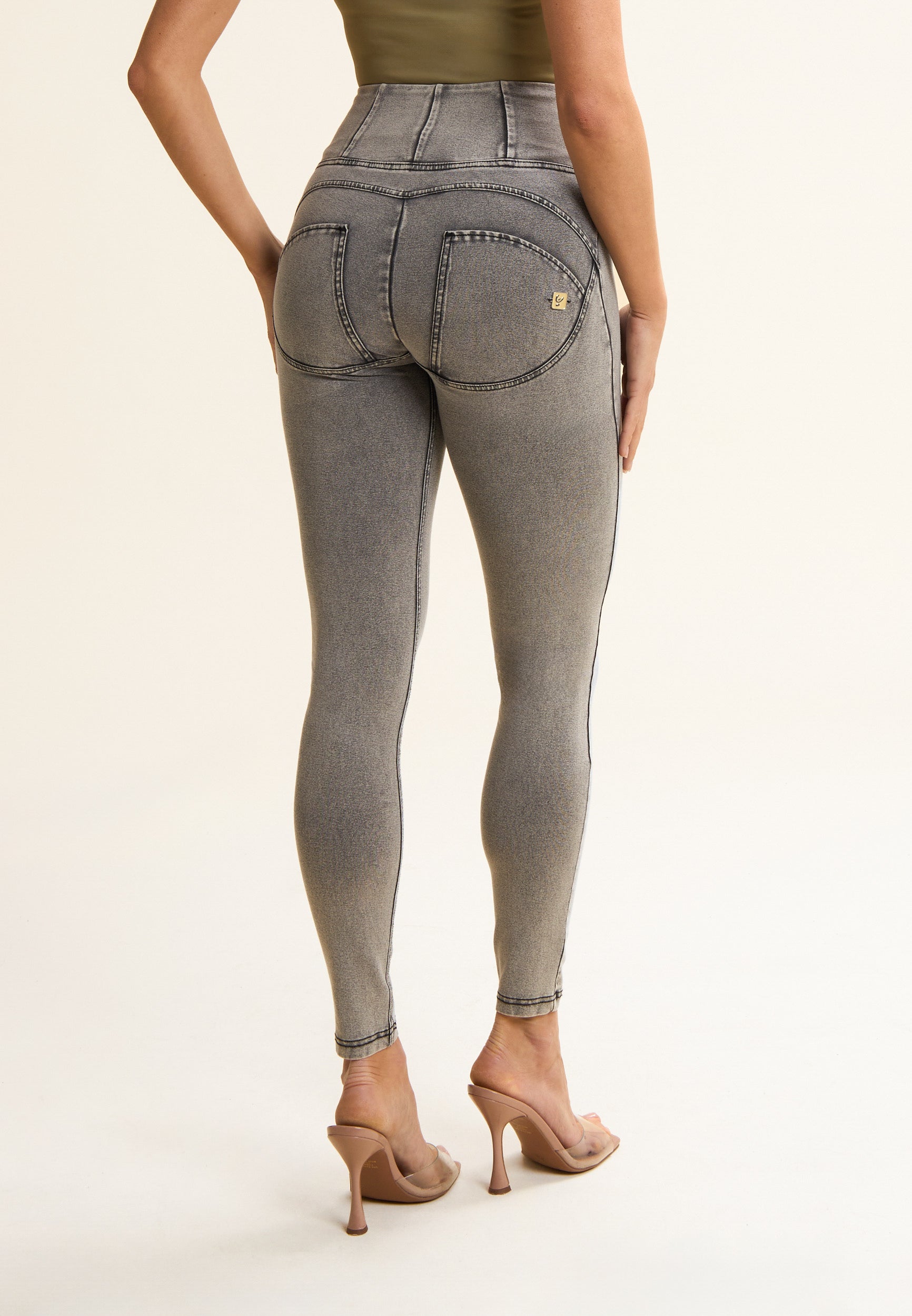 Freddy Womens High Waist Skinny J3N Jeans In Light Grey