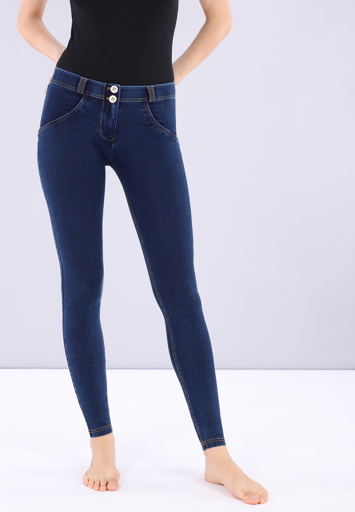 Freddy Womens Superskinny Trouser W/Reg Joy Jeans In Dark Navy