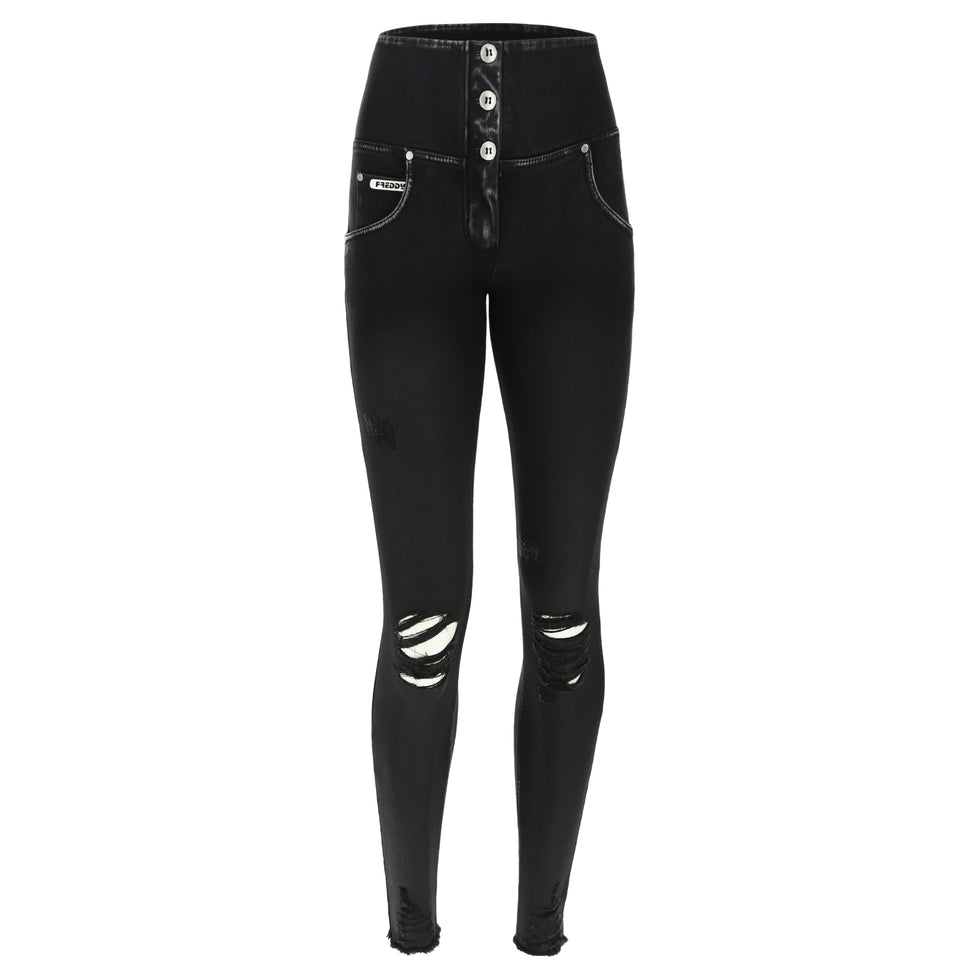 Freddy Womens Woven High Waist Jeans In Black