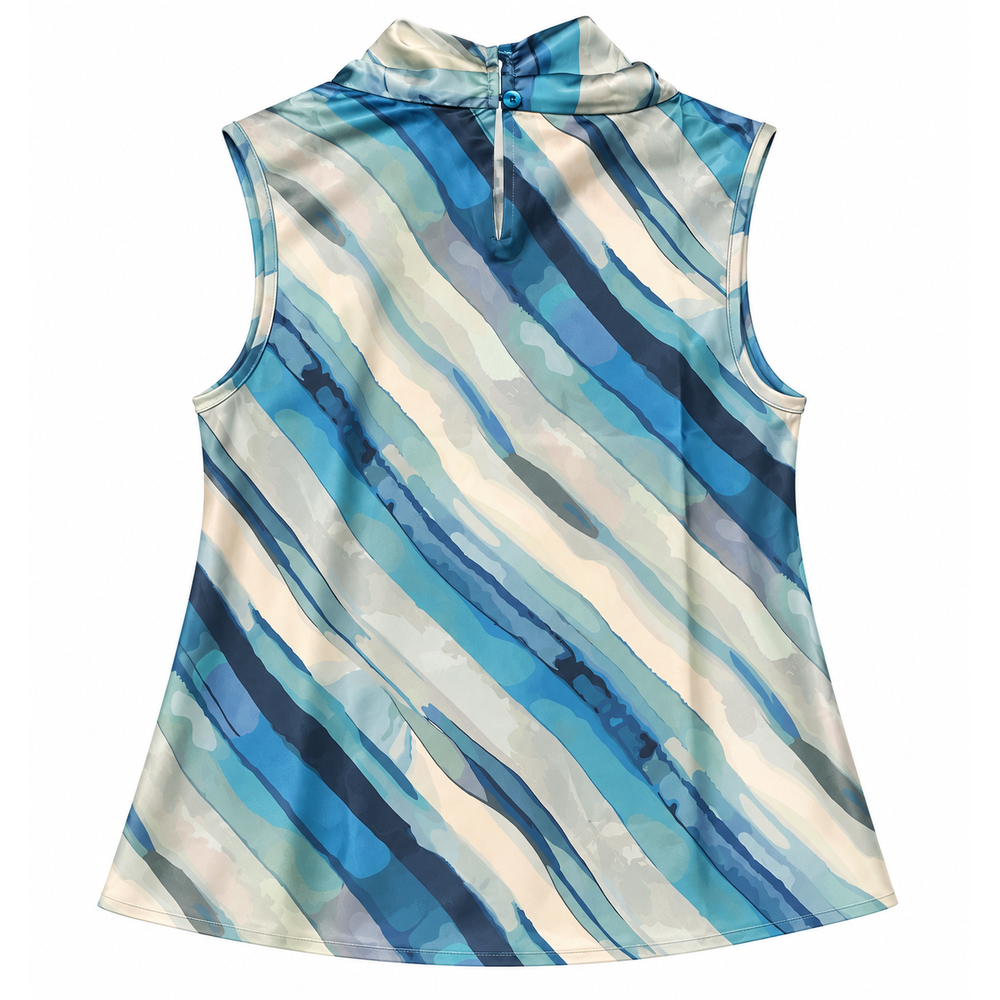 Polo Womens Anna Cowl Neck Blouse In Ocean
