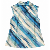 Polo Womens Anna Cowl Neck Blouse In Ocean