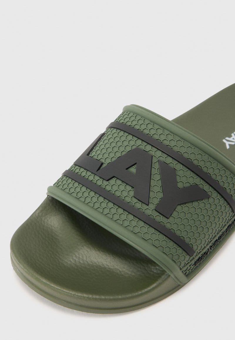 Replay Mens Total Up Slides In Military Green