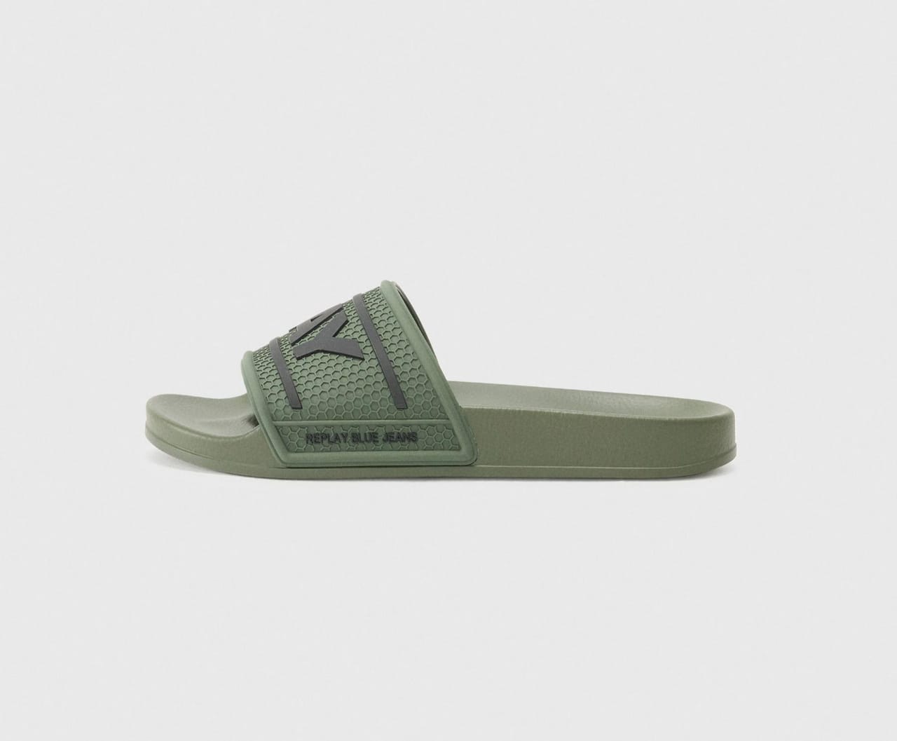 Replay Mens Total Up Slides In Military Green