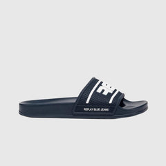 Replay Mens Up Total Slides In Navy and White