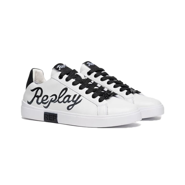 Replay Womens Polys W Write Sneakers In White/Black