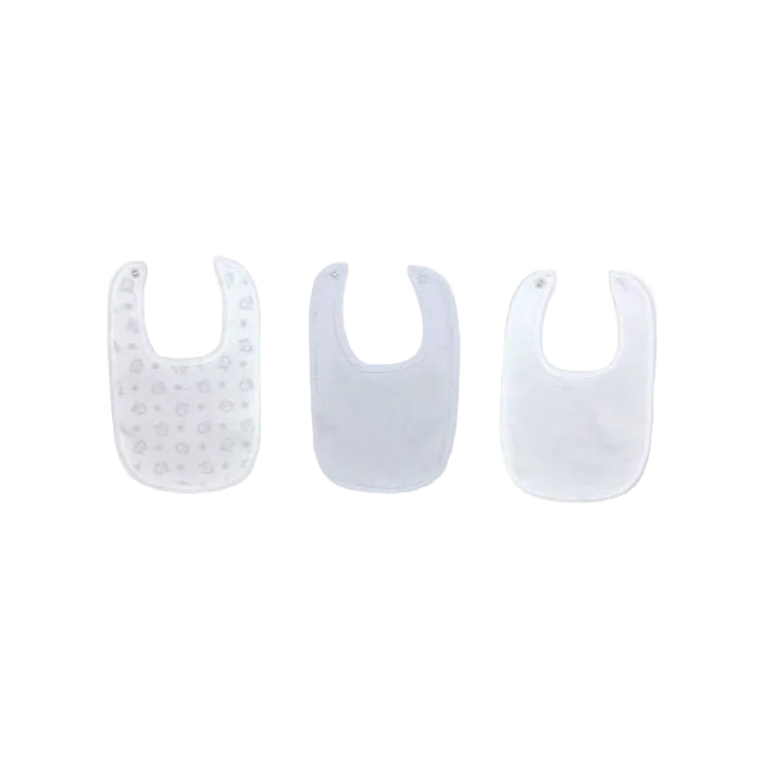 Mothers Choice Unisex 3 Pack Bibs In Grey And White