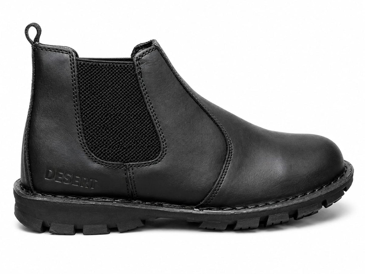 Desert Mens Gusset Boots In Black