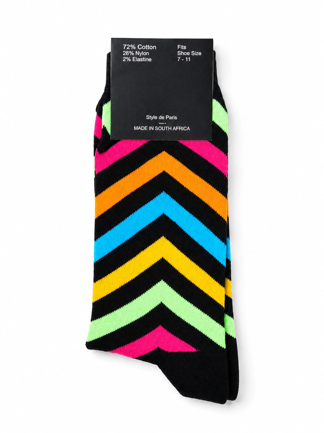 Private Benjamin Mens Bright Happy Sock In Black Multi