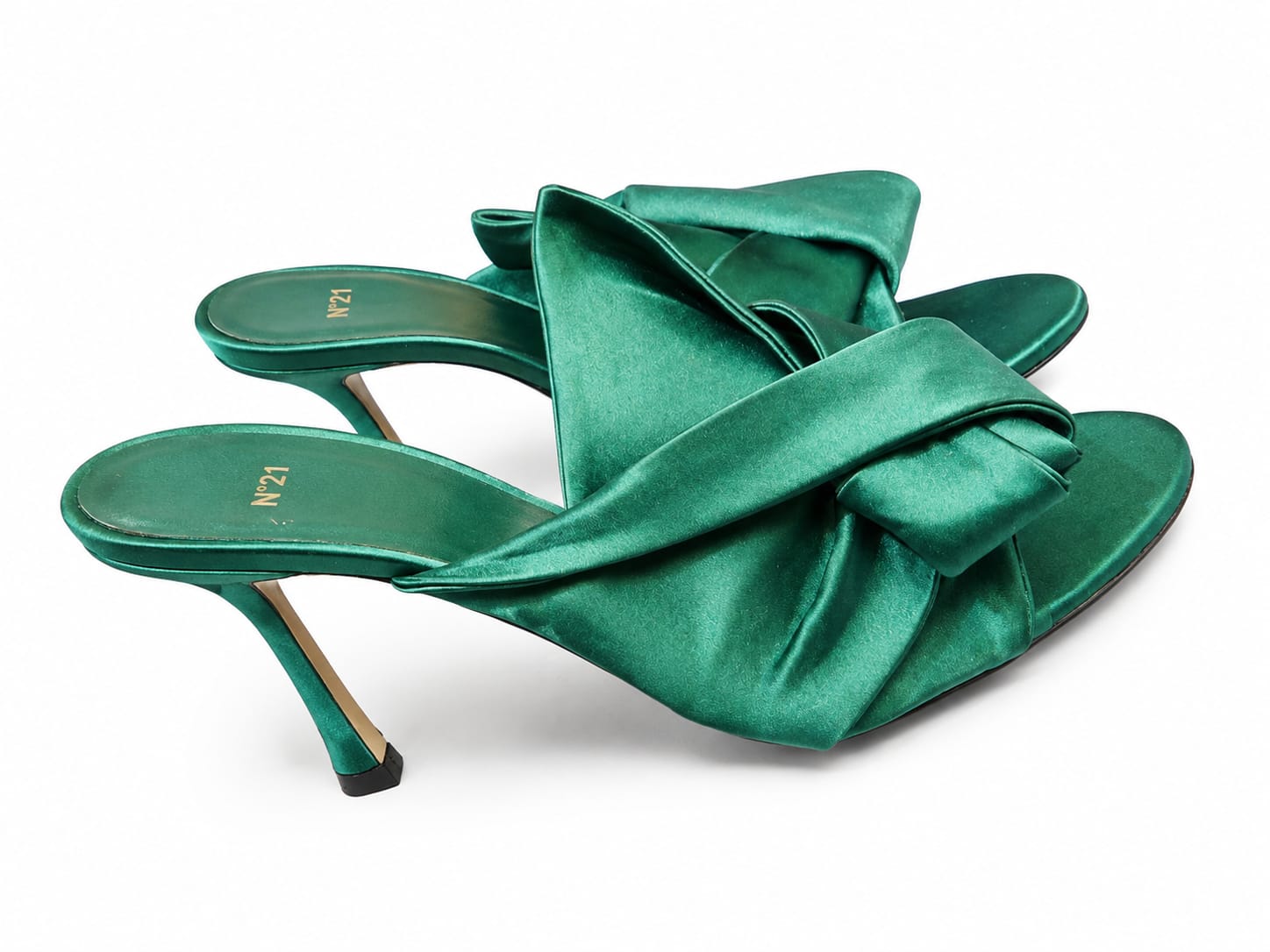 Nº21 Womens Bow High Heels Sandal In Green