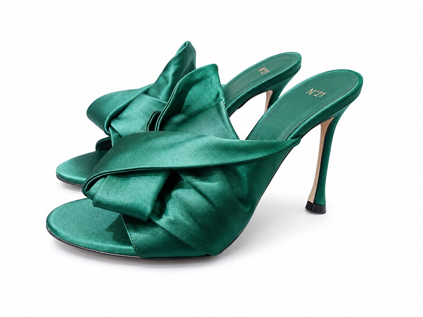 Nº21 Womens Bow High Heels Sandal In Green