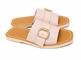 Nº21 Womens Crystal Embellished Woven Slide In Pink