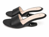 Nº21 Womens Toe Strap 60Mm Leather Mules Heels In Black