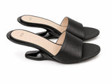 Nº21 Womens Toe Strap 60Mm Leather Mules Heels In Black
