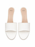 Nº21 Womens Toe Strap 60Mm Leather Mules Heels In White