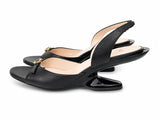 Nº21 Womens Crystal Emb Buckle Pip Toe Heel In Black