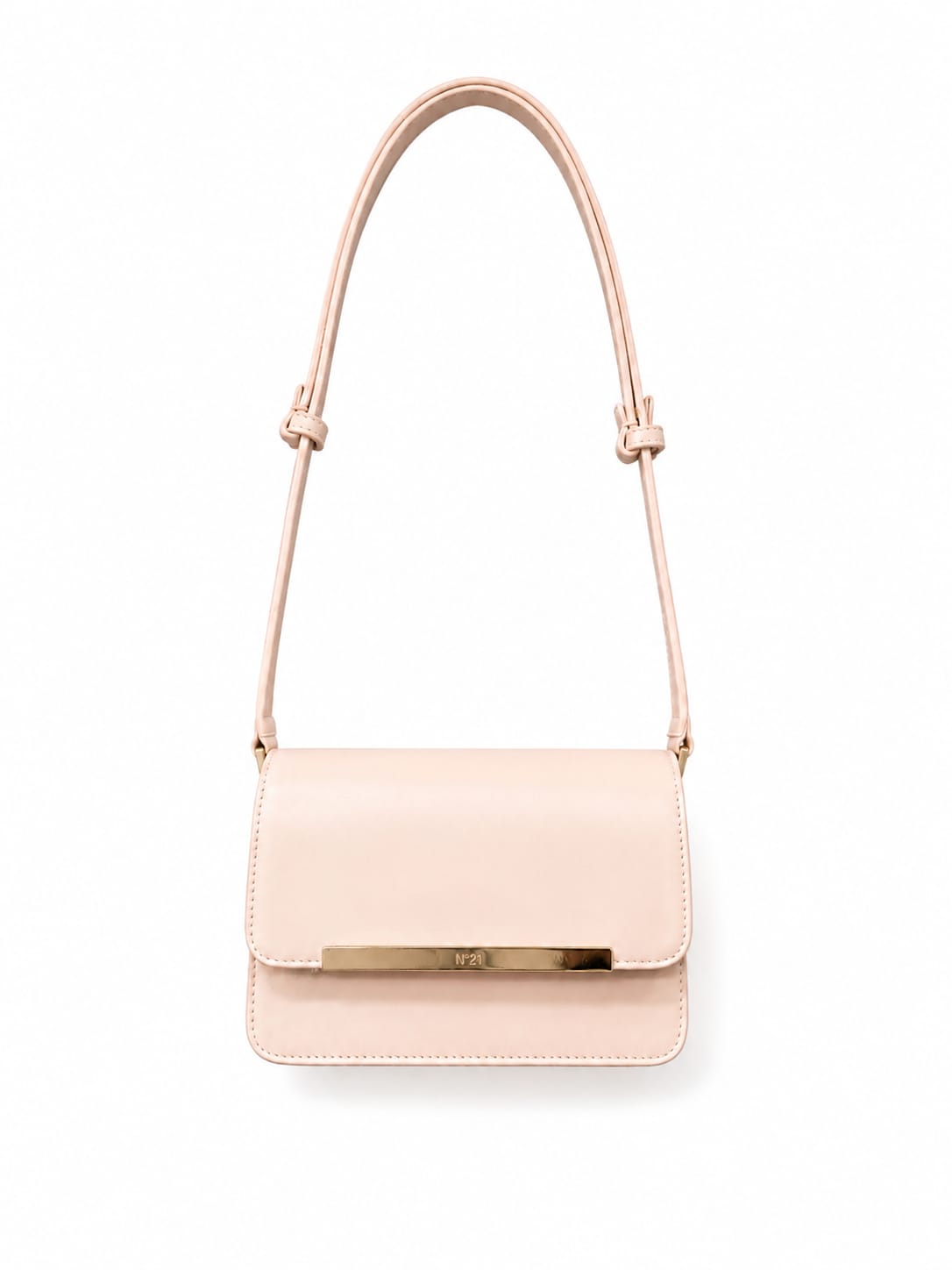 Nº21 Womens Edith Logo Plaque Mini Shoulder Bag In Nude