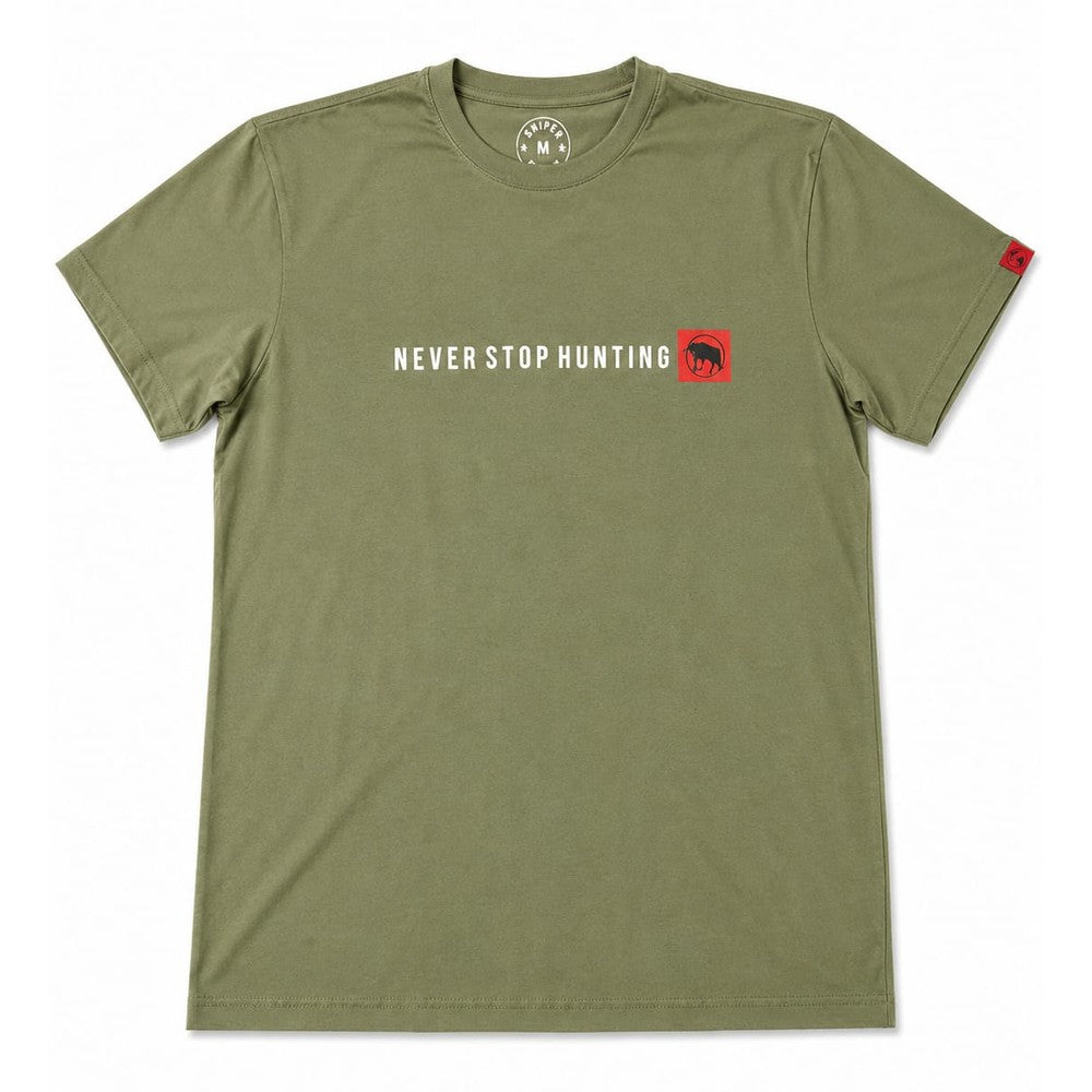 Sniper Mens Never Stop T-Shirt In Olive