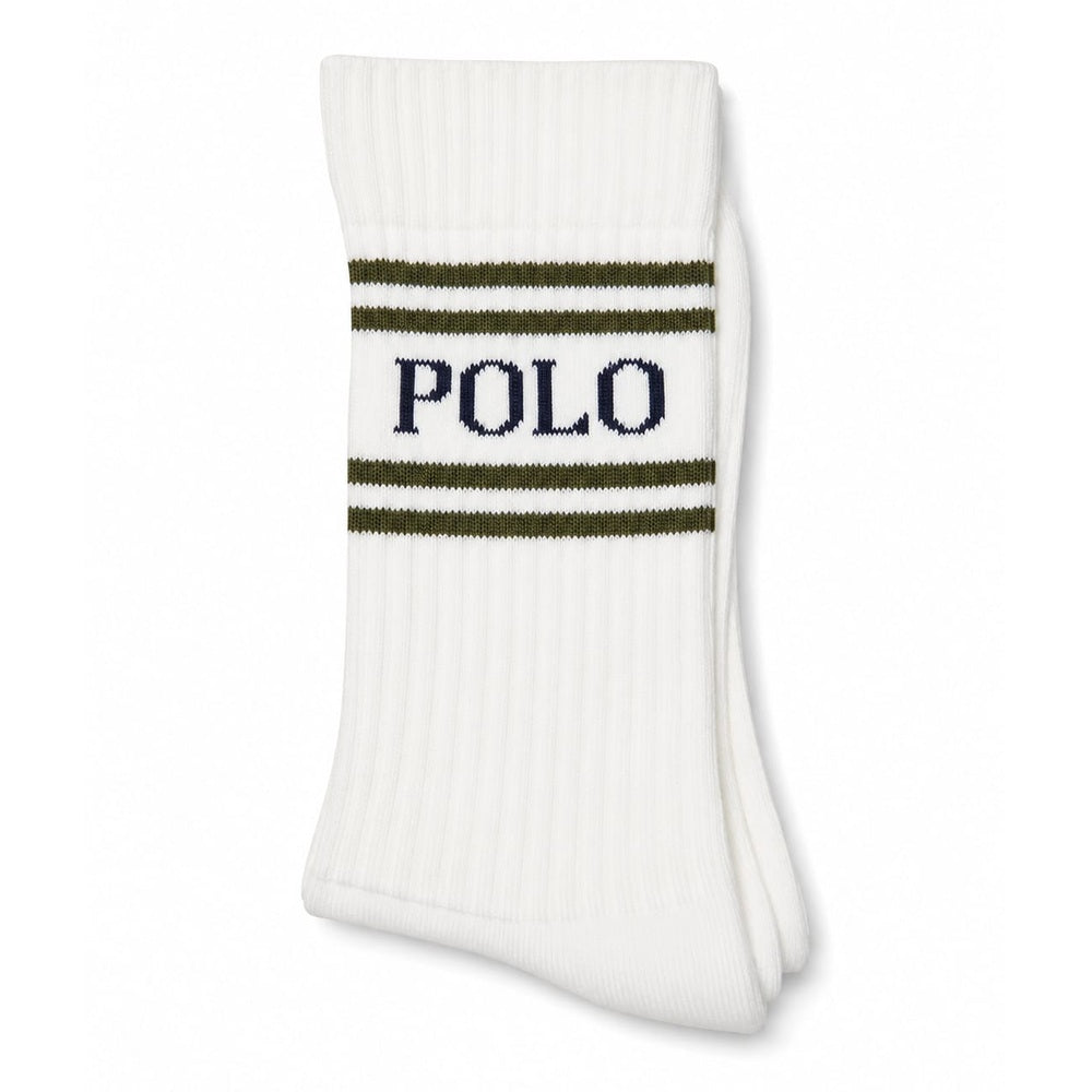 Polo Mens Tennis Crew Socks In White