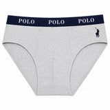 Polo Men Rob Plain Knit Briefs In Grey/Navy