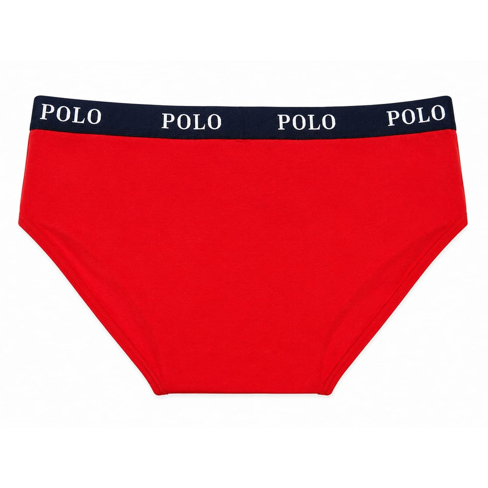 Polo Mens Rob Plain Knit Briefs In Red/Navy
