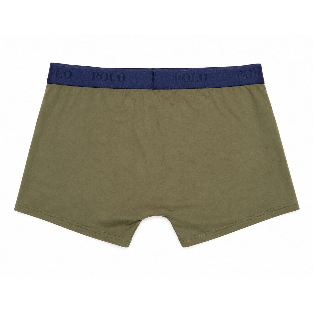 Polo Mens Plain Knite Boxer In Olive/Navy