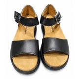Hush Puppies Womens Tansy Sheep Okra Plus Leather Sandals In Black