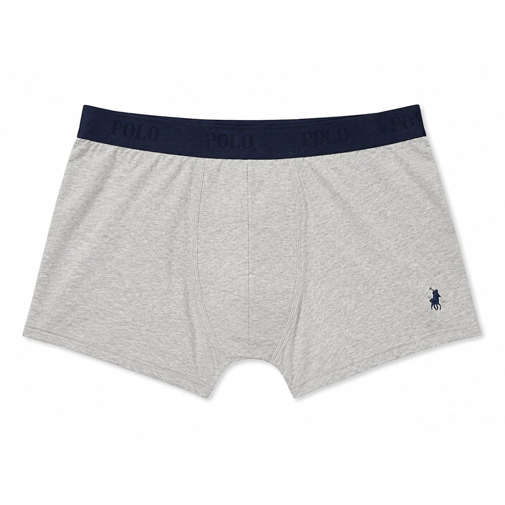 Polo Mens Plain Knite Boxer In Grey/Navy