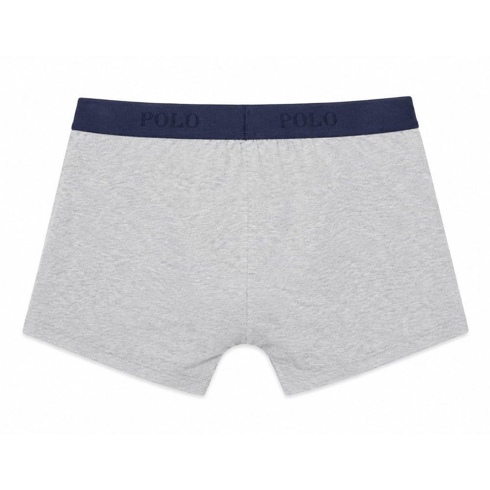 Polo Mens Plain Knite Boxer In Grey/Navy