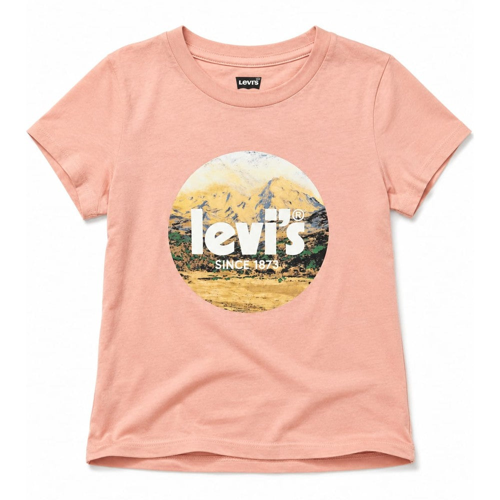 Levi's Girls Short Sleeves Poster Logo T-Shirt In Bridal Rose
