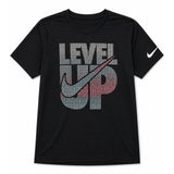 Nike Girls Level Up Gradient Boxy T-Shirt In Black Multi