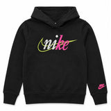 Nike Girls Split Futura P Over Hoodie In Black Multi